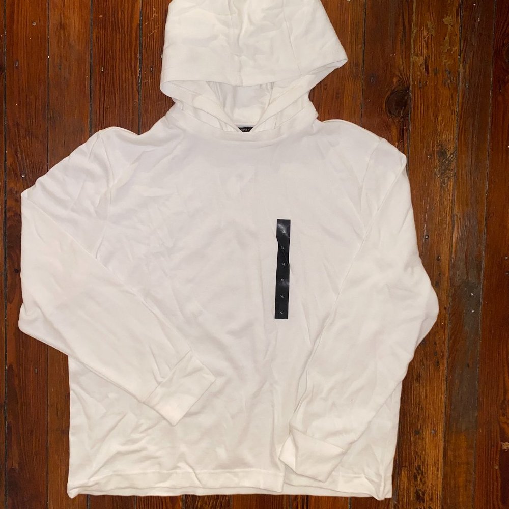 Banana Republic Factory Knit Hooded Sweater XL White